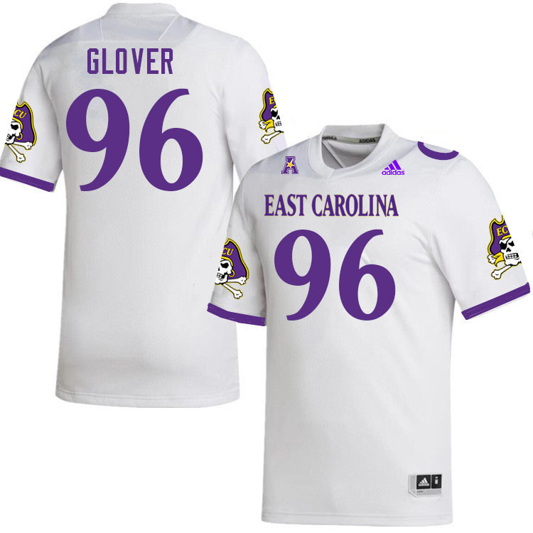 Men #96 Britt Glover ECU Pirates College Football Jerseys Stitched-White